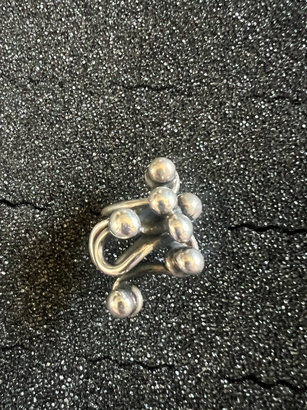 Vintage Sterling Silver Cluster Ball Ring